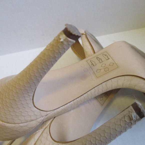 *ALDO Cream Ivory Ankle Strap Slingbacks Textured Open Toe - Picture 10 of 10